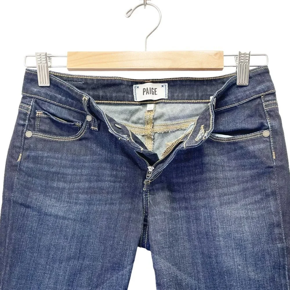 Paige Denim Bermuda Shorts in Warner Long Jean Shorts Dark Wash Size 24 | 00